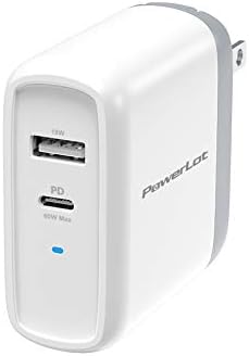 Power Lot 68 W Dual Port USB C Charger – Ga N Technology Power Adapter for Fast Charging Mac Book Pro & i Pad Pro – Compact 60 W USB-C & 18 W USB-A Compatibility for i Phone 12 Pro Max/11 Pro Max – Sleek, Lightweight Design for Effortless Portability and Enhanced Charging Efficiency