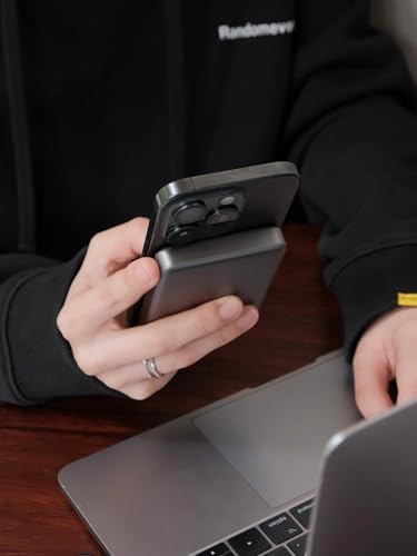 TORRAS Ultra-Slim Magnetic Wireless Power Bank – 10,000 m Ah Fast Charging Portable Charger for i Phone 16/15/14/13/12 in Glacier Gray – Lightweight Design with 22.5 W Quick Charge & USB-C Cable for Ultimate Convenience and Compatibility