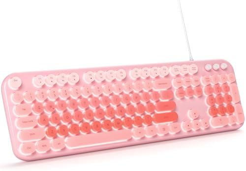 Illuminate Your Workspace with the Large Print Backlit Keyboard – Ergonomic USB Wired Multimedia Keyboard with Rainbow LED Lighting for Enhanced Comfort and Visibility on Windows PCs & Laptops