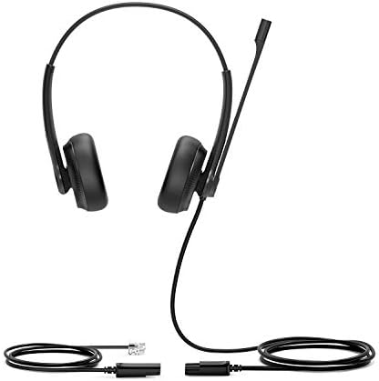 YEALINK YHS34 Dual Earphones – Professional Noise-Canceling Headset with RJ9 Connectivity for Seamless Integration and Superior Sound Quality, Ideal for Office and Multimedia Use