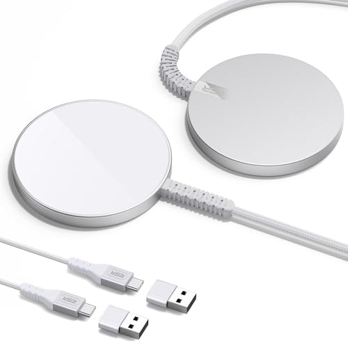 ESR Mag Safe 15 W Wireless Charger – Dual USB-C Charging Pad for i Phone 16 Pro Max, 16 Pro, 16, 16 Plus, 15, 14, 13, 12, and Galaxy S25 – Sleek Desert Titanium Finish – Effortless Magnetic Alignment for Air Pods Pro/3/4 – High-Speed Charging & Enhanced Device Compatibility