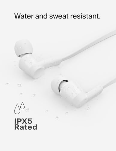 Belkin Sound Form USB-C Wired Earbuds – High-Fidelity In-Ear Headphones with Microphone for i Phone 15/16, i Pad Mini, Galaxy S25, and Google Pixel 9 – Water-Resistant Design and Ergonomic Comfort for Music Enthusiasts and Professionals – Durable Tangle-Free Cable for Everyday Durability and Convenience