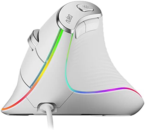 Nulea M504 Ergonomic Wired Vertical Mouse with 4 Adjustable DPI Settings and 11 RGB Lighting Modes – Ultimate Comfort and Precision for Laptop, PC, Desktop, and Mac Users