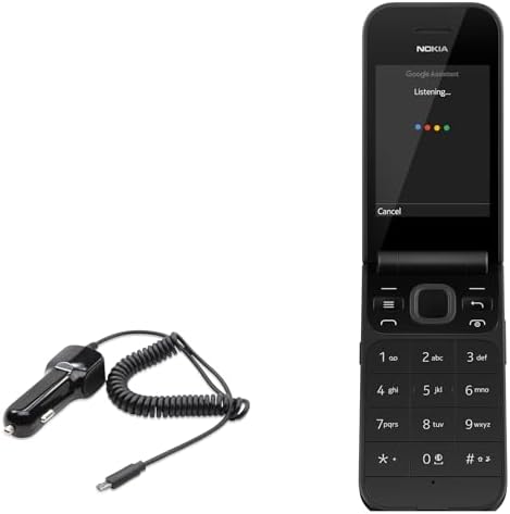 Box Wave Premium Car Charger for Nokia 2720 Flip – Rapid Charging Adapter with Integrated Cable & Dual USB Port for On-the-Go Convenience – Durable Black Design for Ultimate Portability and Performance