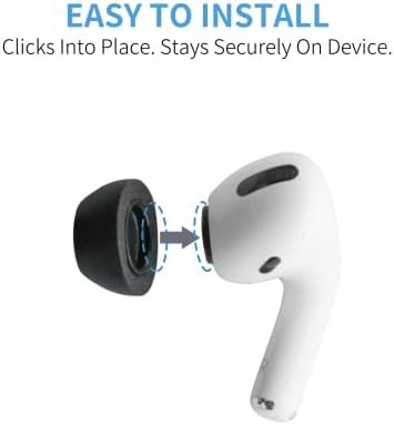 Upgrade Your Listening Experience with Comply Memory Foam Earbud Tips for Apple Air Pods Pro 1 & 2 | Superior Comfort & Secure Fit | Premium Noise Isolation Design | Anti-Slip Technology | Black, Medium (3 Pairs) for Enhanced Sound Quality and Longevity