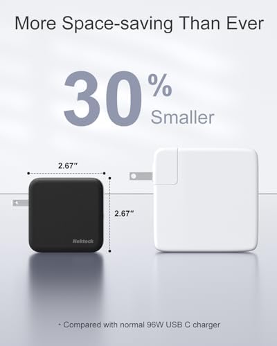 Nekteck 100 W Ga N IV USB-C Charger & 6.6 Ft Cable – Ultra-Fast Power Delivery Solution for Mac Book Pro/Air, i Pad Pro & All USB-C Devices – Compact, Foldable Design with Enhanced Safety Features & 90% Charging Efficiency