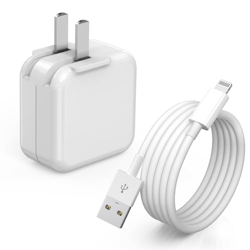 Ultimate 10-Foot Fast Charging Duo for i Pad & i Phone – Dual 12 W Foldable Travel Chargers with Extra Long USB to Lightning Cables – Perfect for Travelers Seeking Enhanced Compatibility and Portability