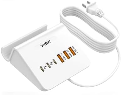 VHBW 35 W 6-Port USB C Charging Hub – Innovative Multi-Device Fast Charging Station with 3 USB-C & 3 USB-A Ports – Optimal Compatibility for i Phone 14/13/12 & Samsung Galaxy S23/S22/S21 – Smart Power Distribution for Rapid Charging Efficiency