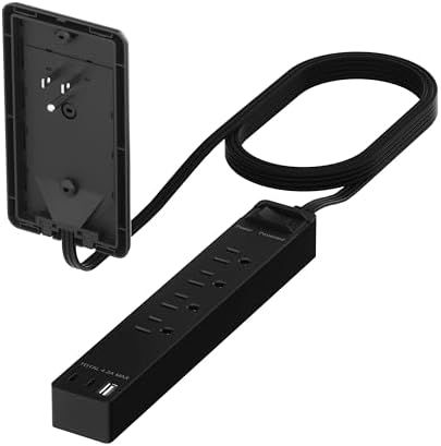 LIDER Ultra-Thin Flat-Face Outlet Extender with 3 Receptacles – Space-Saving Power Strip with 3 ft Cord, ETL-Listed for Safety, Sleek White Design for Modern Interiors – Perfect Solution for Enhanced Device Charging and Versatile Placement