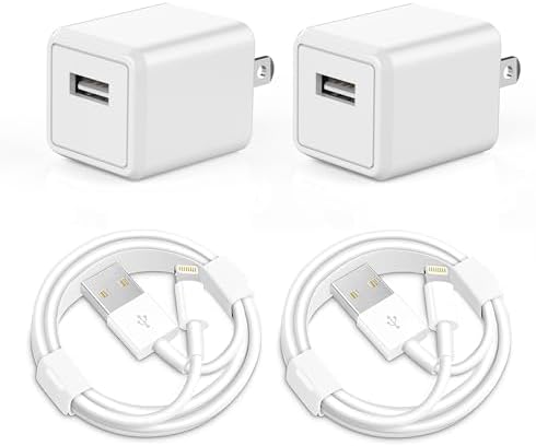 Apple MFi Certified 10 ft Lightning Charger Cable – Dual Pack Fast Charging Cords with USB Wall Adapters for i Phone 14/13/12/11 Pro Max/SE/i Pad – Ultimate Convenience & Speed for All Lightning Devices