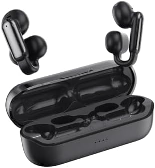 Premium Clip-On Bluetooth 5.4 Earbuds | Open Ear Sport Headphones with 35-Hour Battery Life for All-Day Listening | Ultra-Lightweight Wireless Earphones Featuring Crystal-Clear Voice Calls & Integrated Microphone | Ideal for Fitness and Outdoor Adventures (Sleek Black)