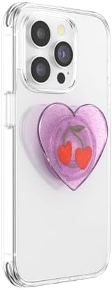 Elevate Your Smartphone Experience with the Mag Safe Compatible Pop Sockets Grip – Stylish Enamel Silver Heart Design, Magnetic Phone Stand & Secure Grip for i Phone, Ideal for Hands-Free Viewing & Effortless Wireless Charging, Customizable Swappable Top for Personal Flair