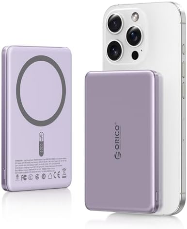 Ultra-Slim ORICO Kada Mag Safe 5000 m Ah Wireless Power Bank – Fast 20 W PD Charging with Type-C Cable – Essential Portable Charger for i Phone 12/13/14/15/16 Pro/Pro Max/Plus/Mini – Lightweight, Durable, and Magnetic Design for Effortless On-the-Go Power Solutions