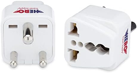 Hero Travel Supply All-in-One Universal Travel Adapter – Global Charging Companion for 100+ Countries | Charge Up to 3 Devices with Dual USB-A & USB-C Ports | Compact Design with Built-in Surge Protection for Hassle-Free Adventures | Essential Travel Accessory for On-the-Go Connectivity