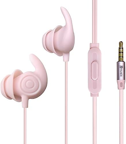 Hmusic Sleep Earbuds – Ultra-Comfortable Wired Headphones with Soft Silicone Earplugs for Side Sleepers, Meditation, and Travel – 3.5 mm Compatible with Built-in Mic for Hands-Free Use – Stylish Black Design for Ultimate Relaxation and Noise Isolation