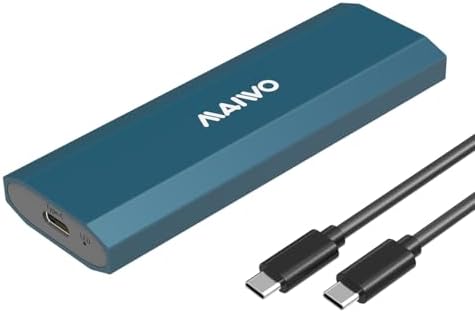 MAIWO 10 Gbps M.2 SSD Enclosure – Tool-Free USB C 3.1 Adapter for PCIe NVMe & NGFF SATA Drives, Supports Up to 8 TB, UASP & TRIM Enabled for Superior Data Transfer & Portability, Ideal for Fast File Backup & Gaming Storage