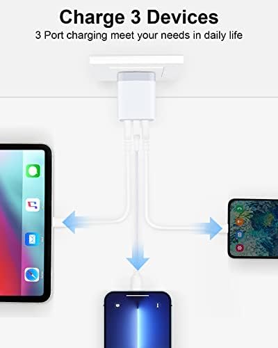 AILKIN 3.1 A Multi-Port USB Charging Cube – High-Speed Wall Charger for i Phone 15/14/13/12 Pro Max & Samsung Devices – Compact Power Adapter with 3 USB Ports for Simultaneous Fast Charging – Ideal for Home & Travel Use