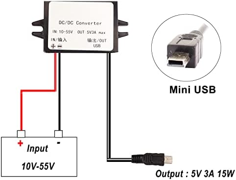 Compact 12 V-48 V to 5 V Mini USB Step-Down Converter – 3 A High-Efficiency Buck Module for Reliable Mobile Power Supply – Perfect for Charging Devices in Cars, Outdoors, and Home Use – Durable and Universal Compatibility for All USB Gadgets