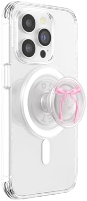 Elevate Your Smartphone Experience with the Mag Safe Compatible Pop Sockets Grip – Stylish Enamel Silver Heart Design, Magnetic Phone Stand & Secure Grip for i Phone, Ideal for Hands-Free Viewing & Effortless Wireless Charging, Customizable Swappable Top for Personal Flair