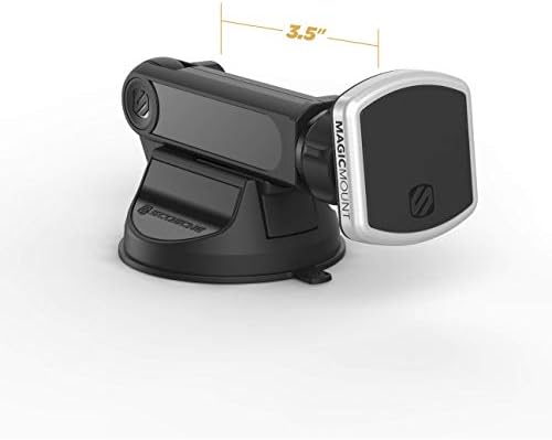 Scosche Magic Mount Pro Suction Cup Phone Holder – 2-Pack Magnetic Car Dashboard & Windshield Mount for i Phone, Galaxy & Android Smartphones – Enhanced Stability, 360-Degree Rotation & Sleek Black/Silver Design for Optimal Accessibility & Safety