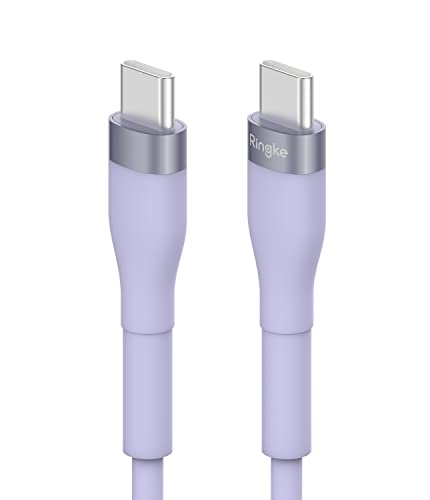 Ringke 3.9 FT USB C to USB C Pastel Charging Cable – Fast Data Transfer & Car Play Compatible Cord for i Phone 16/15, Galaxy, Pixel, Laptops & Tablets – Sleek Black Design for Enhanced Performance and Durability