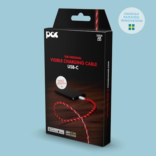 Statik Power Aware LED Charging Cable – 3 FT USB to USB C Fast Charge Cord with Dynamic Light Indicator, Durable Design in Vibrant Red – Experience Enhanced Charging Visibility and Unmatched Compatibility for Tech Lovers