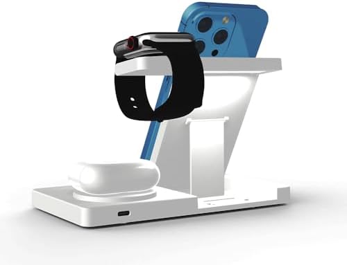Ultimate 5-in-1 Foldable Wireless Charging Station for i Phone 11-16, Apple Watch Series 5-10 & Air Pods Pro – Fast, Efficient & Space-Saving Dock for Samsung Galaxy Watches with Enhanced Portability and Non-Slip Design