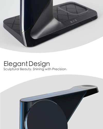 All-in-One Wireless Charging Hub for Apple Devices – Fast Mag-Safe Charger Stand for i Phone 16/15/14/13/12 Series, Air Pods & Apple Watch – Streamlined Design for Home & Office Efficiency