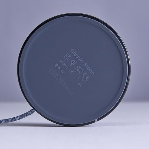 Elevate Your Charging Experience with the Einova Dual Classic Stone – Luxurious Wireless Charging Pad in Genuine Black Marquina Marble, Handcrafted in Italy, Featuring a 6 ft Integrated USB-C Cable for Fast Charging of Smartphones, Wireless Earbuds, and Smartwatches – Unmatched Aesthetics and Broad Compatibility for Qi-Enabled Devices