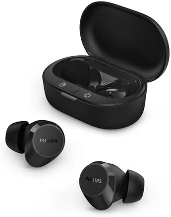 Philips TAT3519 Premium True Wireless Earbuds – Bluetooth 5.3 Noise-Canceling Headphones with Deep Bass, 24-Hour Battery, and Crystal-Clear Call Quality – Ideal for Audiophiles and Active Lifestyles with Fast Charging and IPX4 Water Resistance