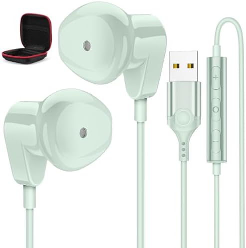 High-Fidelity USB C Headphones for Samsung Galaxy S25 S24 S23 S22 Ultra, i Phone 15 & 16 Pro Max – Premium Wired Type C Earbuds with Built-In Microphone and Volume Control for Crystal-Clear Calls and Immersive Sound Quality – Ideal for Galaxy Z Flip 3, One Plus, and Daily Use