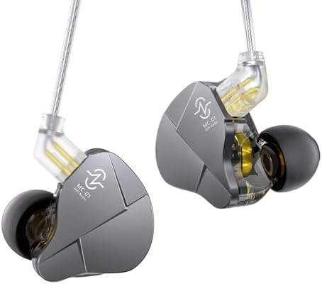 Kinboofi CCZ MC01 High-Performance Wired In-Ear Monitors – Audiophile-Grade 10 mm Dual-Magnet Drivers for Unmatched Sound Clarity – Stylish Black Gaming Earbuds with 5 N OFC Detachable Cable for Ultimate Durability – Superior Sound Isolation and Ergonomic Comfort for Musicians and Everyday Listeners