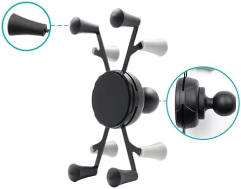 Versatile RAM-Compatible Phone Mount with Adjustable Cradle and B Size 1″ Ball – Durable Black Handlebar Holder for Cyclists and Motorcyclists – Optimize Viewing Angles and Ensure Device Stability on the Go