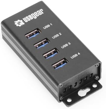 Transform Your Workspace with the 4-Port USB 3.2 Gen 1 Mountable Charging Hub – Experience Lightning-Fast Data Transfer and Up to 900 m A Per Port for Efficient Charging with Versatile Wall or Surface Mount Options – Ideal for Home & Office Integration