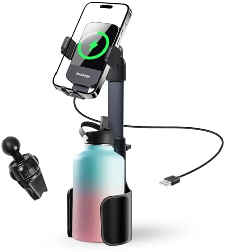 Transform Your Driving Experience with the 3-in-1 Wireless Car Charger Cup Holder Phone Mount – 15 W Fast Charging, Effortless Auto-Clamping, Universal Compatibility for i Phone & All Smartphones – The Ultimate Convenience for On-the-Go Power and Accessibility