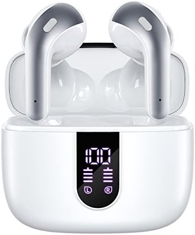 TAGRY True Wireless Bluetooth Earbuds – 60 Hours Playback with LED Battery Display, IPX5 Waterproof, Wireless Charging Case – Perfect for Sports, TV, Smartphones, and Laptops – Superior Sound Quality and Comfort for Active Lifestyles