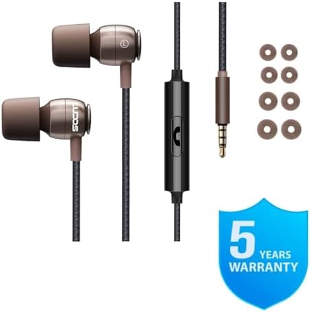 LUDOS Clamor Wired Earbuds – Premium Noise-Isolating In-Ear Headphones with Memory Foam Tips, Built-in Microphone, 5-Year Warranty – Perfect for i Phone and Samsung Users, Ideal for Students and Small Ears in Stylish Pink – Ultimate Sound Quality and Comfort for Everyday Use