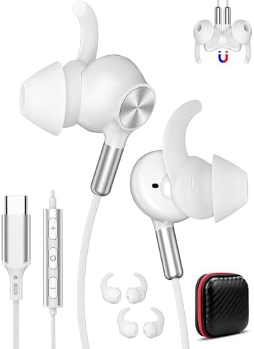 COOYA Sports Wired Earbuds – Premium USB-C Headphones with 13 mm Dynamic Drivers for Immersive Hi-Fi Sound, IP4 Sweatproof Design for Active Lifestyles, Zero Latency Audio for Gaming, 5 ft Cord with Built-in Mic for Effortless Calls on i Phone 15, 16, Samsung, and Google Devices
