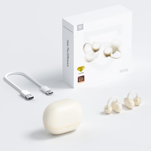 Revolutionize Your Audio Experience with Sound PEATS POP Clip Wireless Open Ear Earbuds – Ultra-Lightweight Sports Headphones Featuring 30 Hours of Playtime and IPX5 Waterproof Rating for Ultimate Durability – Advanced Bluetooth 5.4 Connectivity for Seamless Listening – Ideal for Runners and Fitness Enthusiasts – Enjoy Superior Comfort and Surround Awareness for Enhanced Safety While You Stay Active