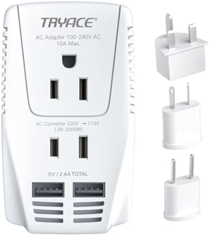 Ultimate 2000 W Travel Voltage Converter: 220 V to 110 V Power Adapter with Dual USB Ports & Global Plug Compatibility for Hair Styling Tools – Essential Accessory for International Journeys and Seamless Device Charging