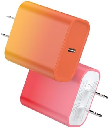 i GENJUN 4 Pack USB C Fast Charger Block – 20 W Power Delivery 3.0 Wall Adapter for i Phone 16/15/14, Galaxy & Pixel – Portable Type C Power Adapter for Air Pods Pro – Compact Travel Essential with Superior Speed and Compatibility