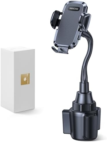 Elevate Your Driving Experience with the Miracase 2025 Universal Rotatable Cup Phone Holder – Adjustable Neck Car Mount Compatible with i Phone, Samsung, Google Smartphones – Sturdy Design for Safe Navigation Access and Hands-Free Calls