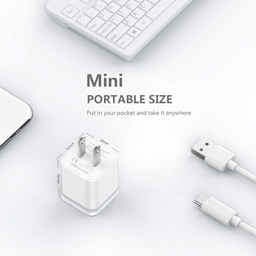 Dual-Port USB Wall Charger 5-Pack – Fast Charging Cube Power Adapters for i Phone & Android Devices – 2.1 A 5 V High-Speed Charging Block with Enhanced Compatibility – Ideal for Home, Office & Travel – Reliable Safety Features for Overcharge Protection