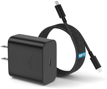 Dual-Pack 45 W USB C Fast Charger for Samsung Devices – Lightning-Fast Charging with 6 FT Type C Cables for Galaxy S25 Ultra/S24/S23/Z Fold 5/Z Flip 5 – PPS Technology for Enhanced Power Delivery – Compact, Reliable, and Portable Charging Solution