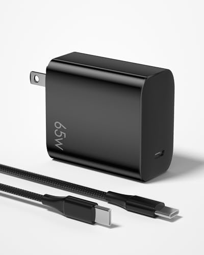 High-Efficiency 65 W Ga N USB-C Fast Charger – Ultra-Compact Power Adapter for Laptops, Tablets & Smartphones – Optimized for Mac Book Pro, i Phone 16/Pro, Galaxy & More – Includes USB-C Cable for Instant High-Speed Charging – Ideal for Travel & Everyday Use – Smart Charging Technology for Enhanced Device Lifespan and Safety
