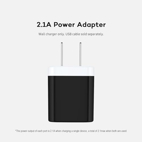 AILKIN Dual Port USB Wall Charger 2-Pack – 2.1 A Fast Charging Adapter for i Phone 15/14/13/12/11 Pro, Samsung Galaxy S23/S22/S21 – Compact Power Block with Quick Charge Technology – Universal Compatibility & Safety Features for Home and Travel