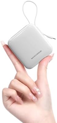 Ultra-Compact 10,000 m Ah Mini Power Bank – Fast Charging 20 W Dual Device Charger with Built-In Cables for i Phone, Samsung, Google & More – Perfect Travel Companion for On-the-Go Power Needs