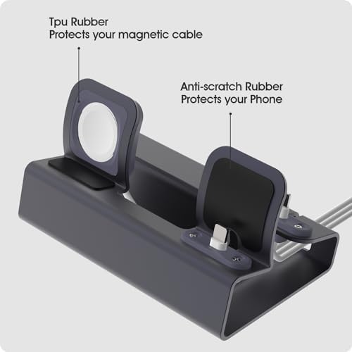 Revolutionize Your Charging Experience with CENSTECH’s 3-in-1 Aluminum Docking Station – Compatible with All i Phone Models 1-14, Every Apple Watch Series, and Air Pods – Space-Saving Stand with Nightstand Mode for Effortless Access – Quick and Reliable Charging Solution for Modern Apple Enthusiasts – Durable, Sleek Design Perfect for Home and Office Environments – Organize and Enhance Your Space While Enjoying Fast Charging Efficiency!