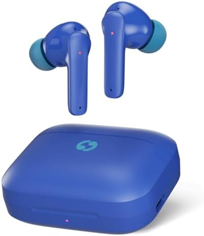 Clan K2 Bluetooth Earbuds for Kids – Safe Volume Limiting, Customizable Fit, and Low Latency for Gaming & Music – Stylish Wireless Earbuds in Blue for Ages 8-10, Enhanced Sound with 3 EQ Modes