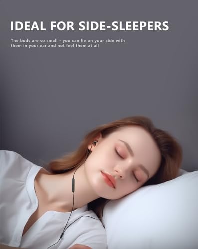 Ergonomically Designed Wired Sleep Earbuds for Side Sleepers – Noise-Isolating In-Ear Headphones with Exceptional Sound Quality and Built-In Microphone for Effortless Bedtime Listening – Perfect for Music, Audiobooks, and Meditation Relaxation